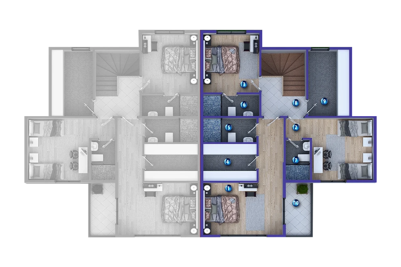 İkiz Villa 1. Kat Planı